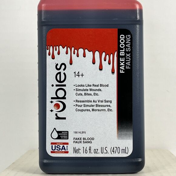 Fake Blood Pint Haunts Gore Props Gags Made in USA Rubies - Picture 1 of 7